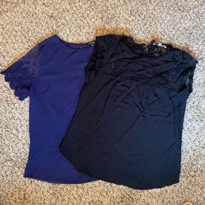 Short sleeve lace detailed blouse bundle